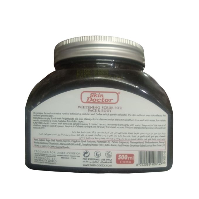 Skin Doctor Black Charcoal Face And Body Scrub 500g Deep Cleansing Exfoliating Acne Removal Oil Control Pore Minimizing Brightening Smooth Skin Dead Skin Remover For Men And Women All Skin Types