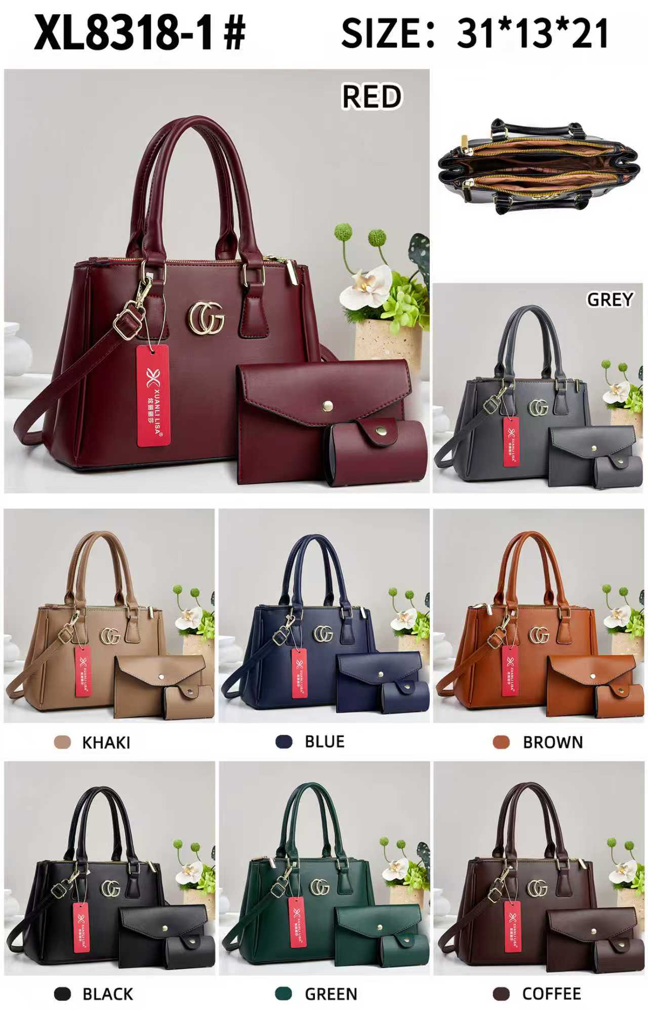 Ladies Tote Crossbody Sling Bag Stylish Fashion Handbag Shoulder Bag PU Leather Large Capacity Casual Travel Work Office Bag Durable Lightweight Multi Pocket Women Bag