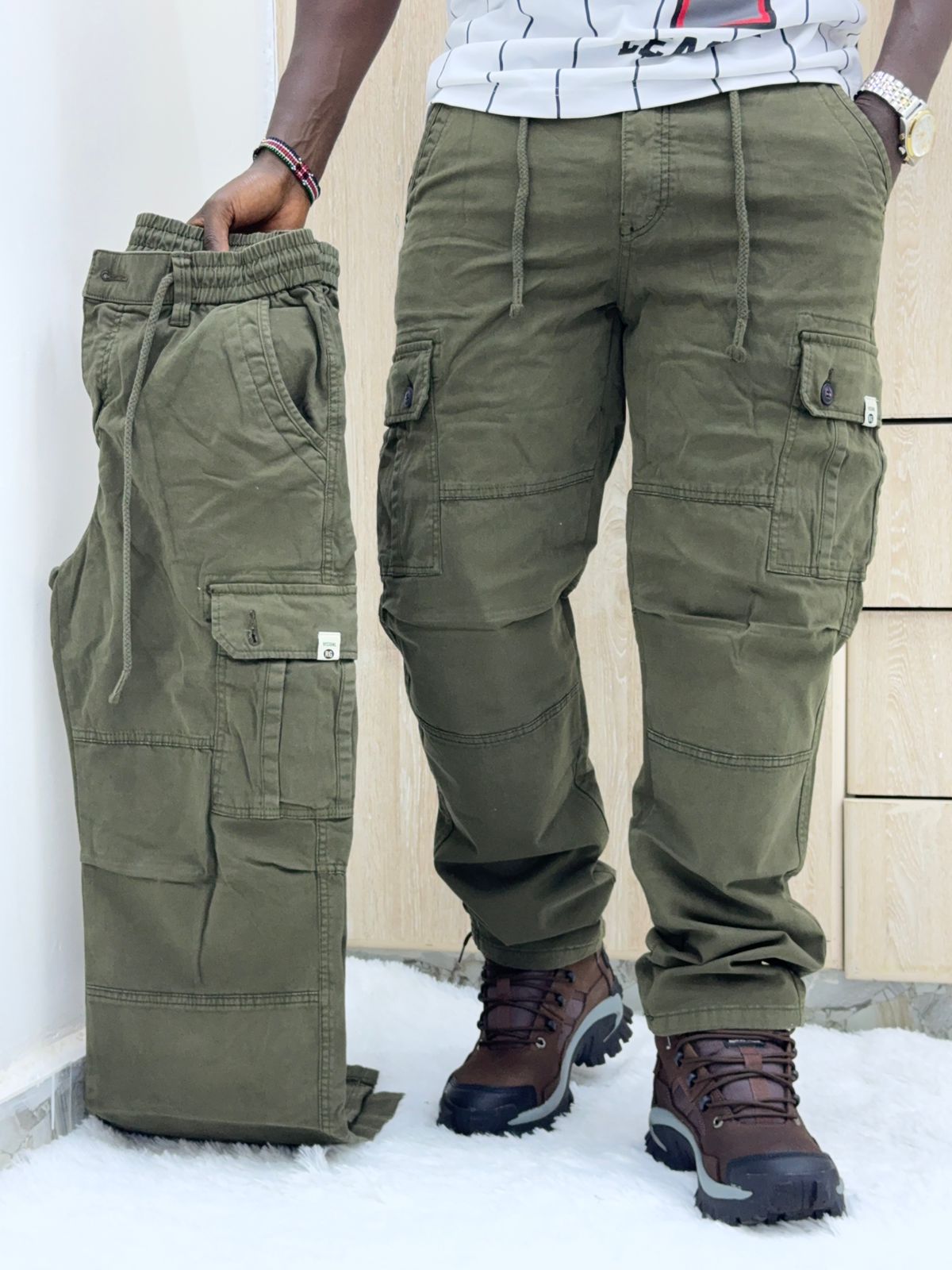 Jungle Green Hard Khaki Non Fade Cargo Pants