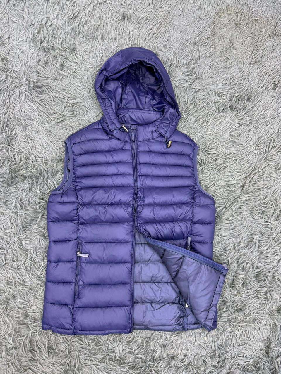 Navy Blue Half Puff Jackets