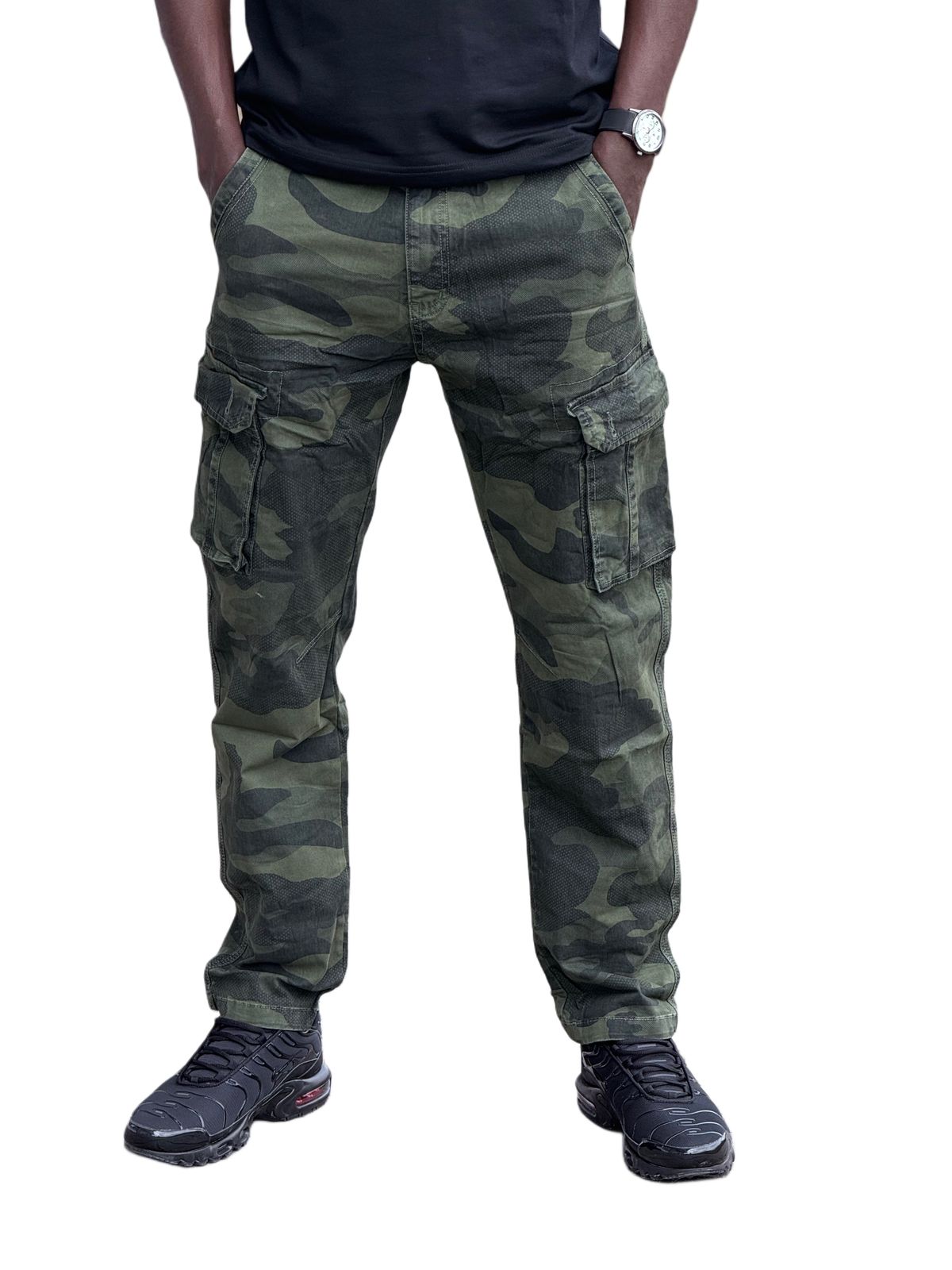 Green Camouflage Military Cargo Pants