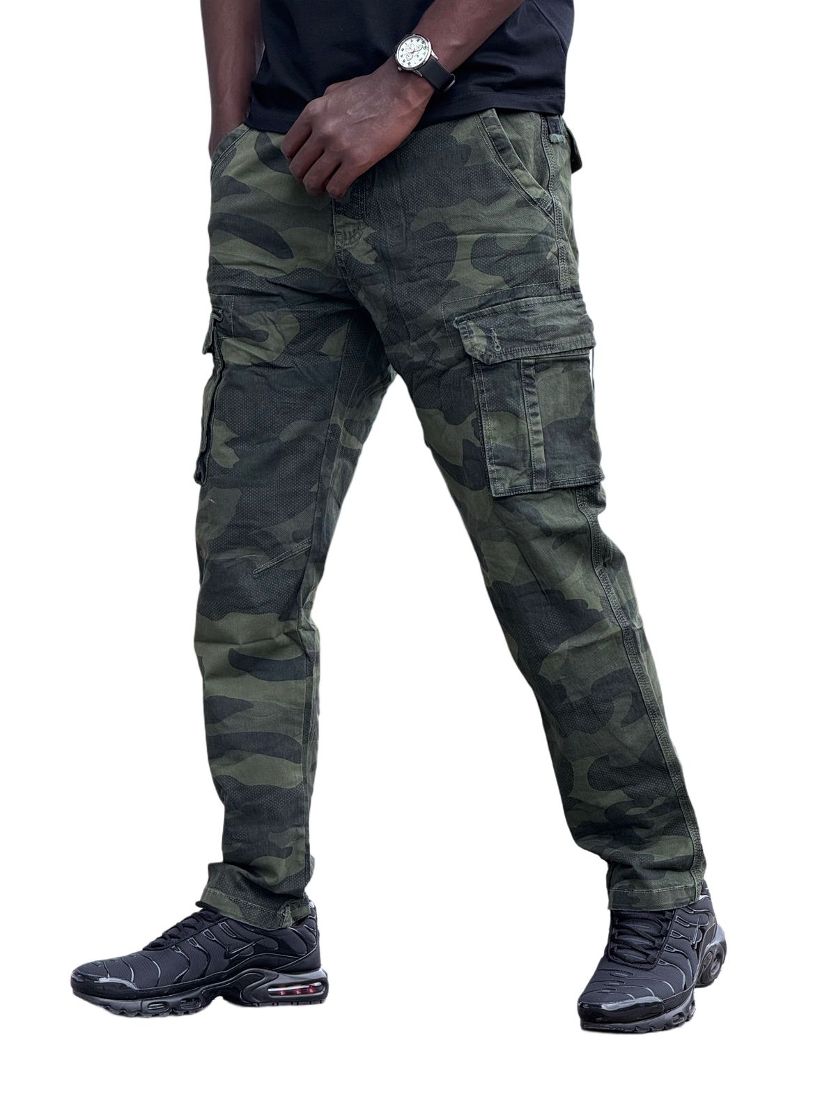Green Camouflage Military Cargo Pants