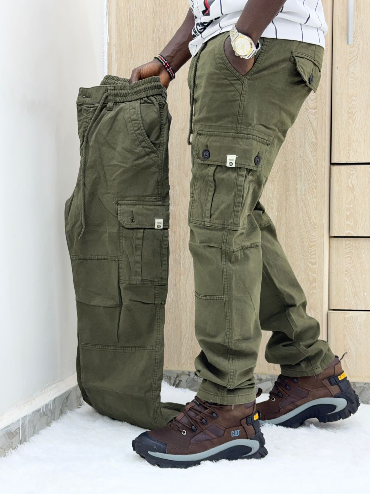 Jungle Green Hard Khaki Non Fade Cargo Pants