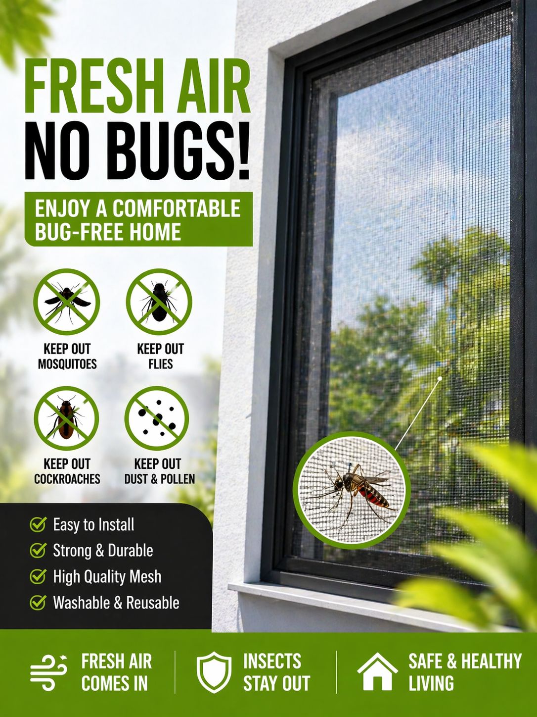 Magic hook Mosquito Net Window Screen Anti Mosquito Fly Insect Protection Easy Install Removable