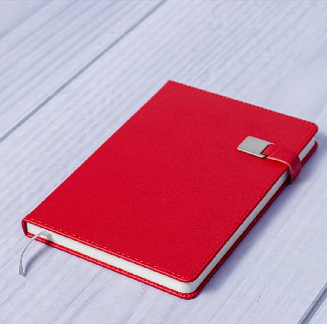 Custom Name Leather Notebook with Magnetic Closure – Personalized A5 Journal Diary with Gold Embossed Text for Office, School & Gift Use