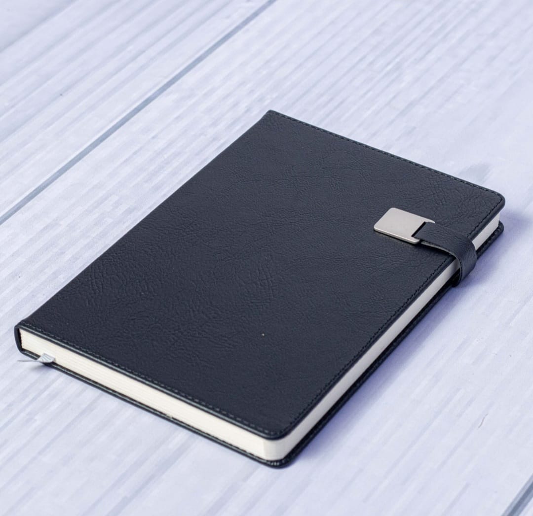Custom Name Leather Notebook with Magnetic Closure – Personalized A5 Journal Diary with Gold Embossed Text for Office, School & Gift Use