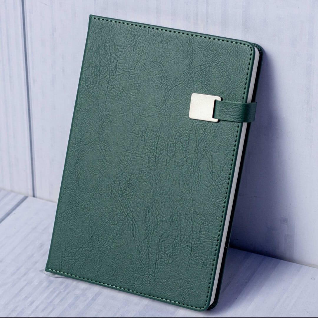 Custom Name Leather Notebook with Magnetic Closure – Personalized A5 Journal Diary with Gold Embossed Text for Office, School & Gift Use