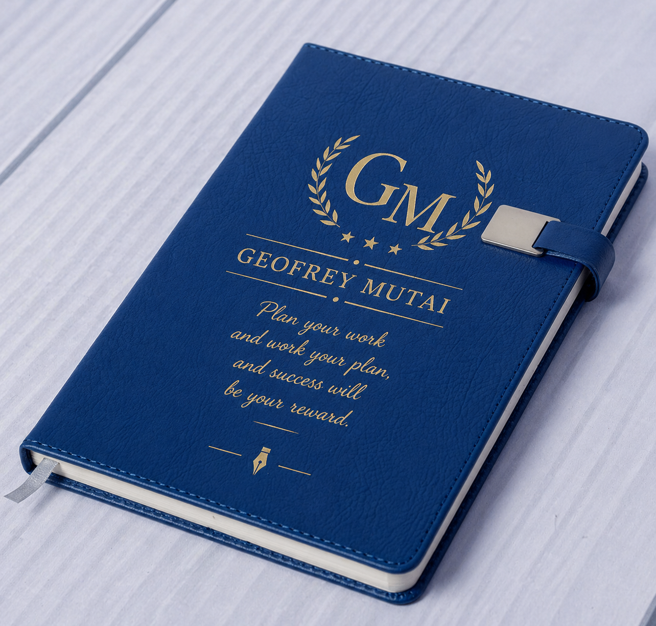 Custom Name Leather Notebook with Magnetic Closure – Personalized A5 Journal Diary with Gold Embossed Text for Office, School & Gift Use