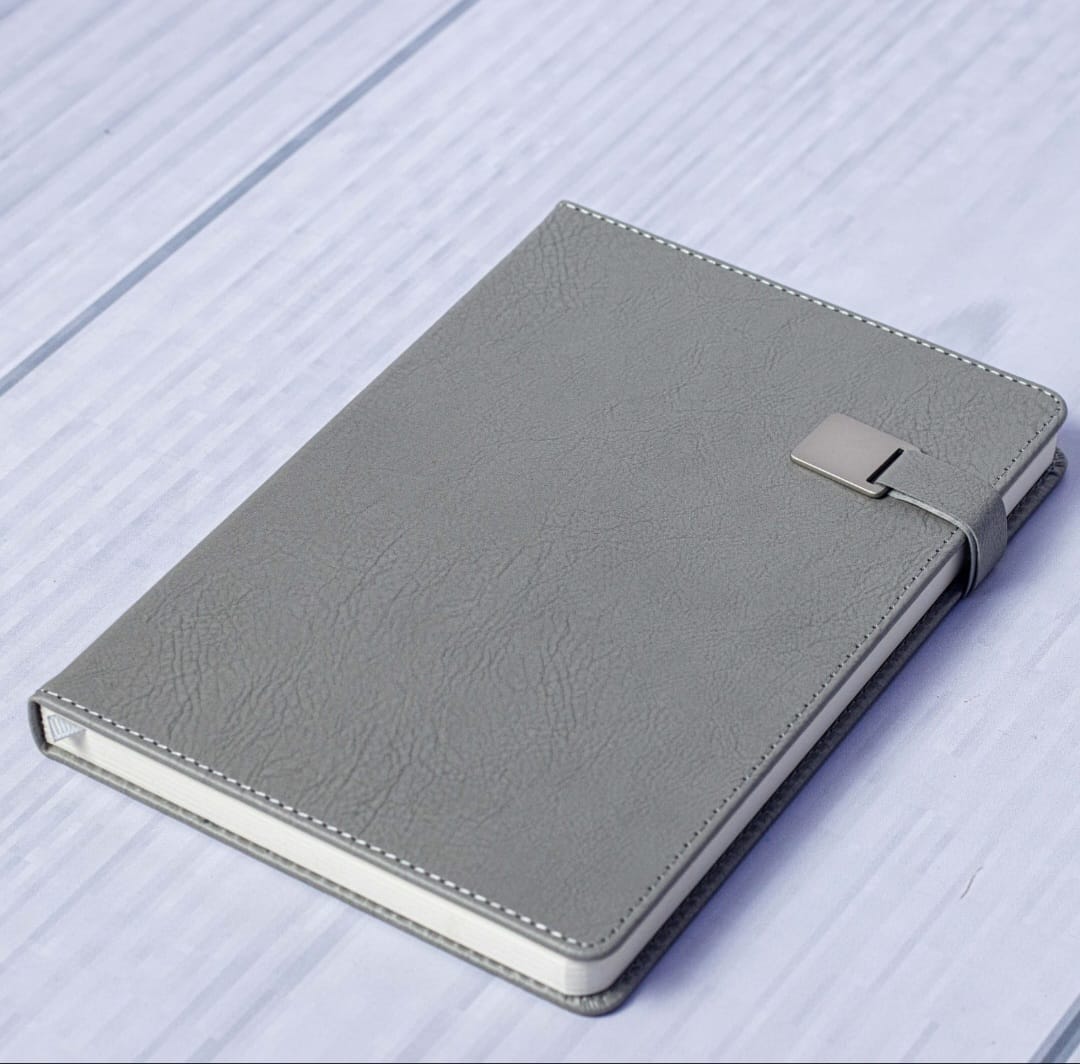 Custom Name Leather Notebook with Magnetic Closure – Personalized A5 Journal Diary with Gold Embossed Text for Office, School & Gift Use