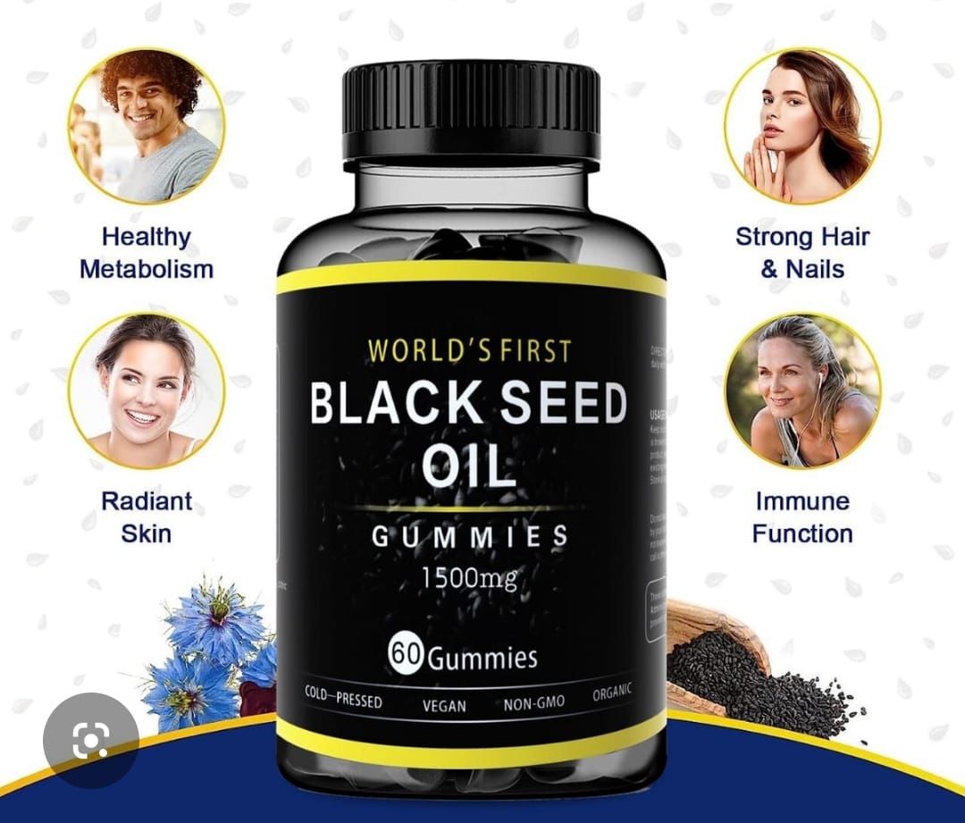 Organics Black Seed Oil Gummies | Black Cumin Seed Oil Supplement | Traditionally Used for Immune Support & Cardiovascular Health | Vegan | No Gelatin | Pectin Based | 60 Gummies