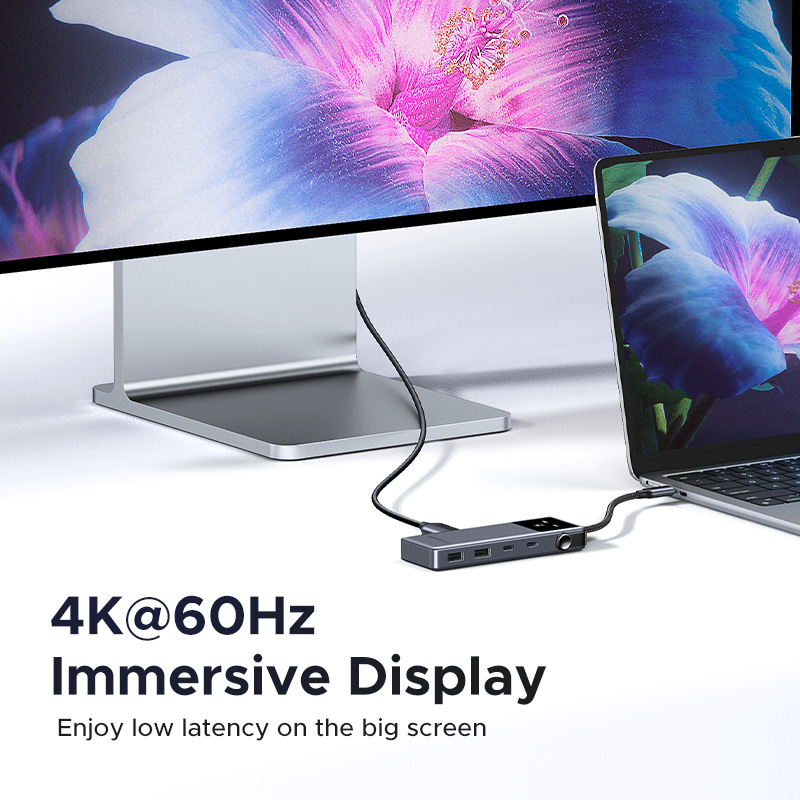 UGREEN CM888 6-in-1 USB-C Docking Station – 2× USB-A 3.2, 2× USB-C 3.2 Gen 2 (Data), HDMI, 100W PD Charging, High-Speed Hub, Compact Plug & Play Adapter