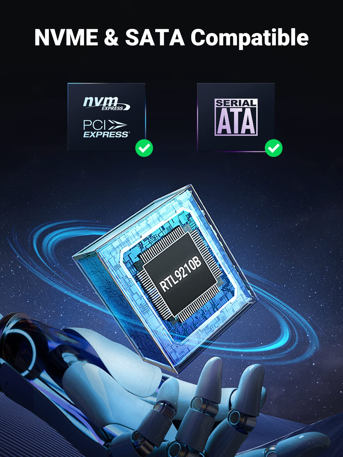 UGREEN M.2 NVMe SSD Enclosure, USB 3.2 GEN 2 10Gbps SSD Caddy