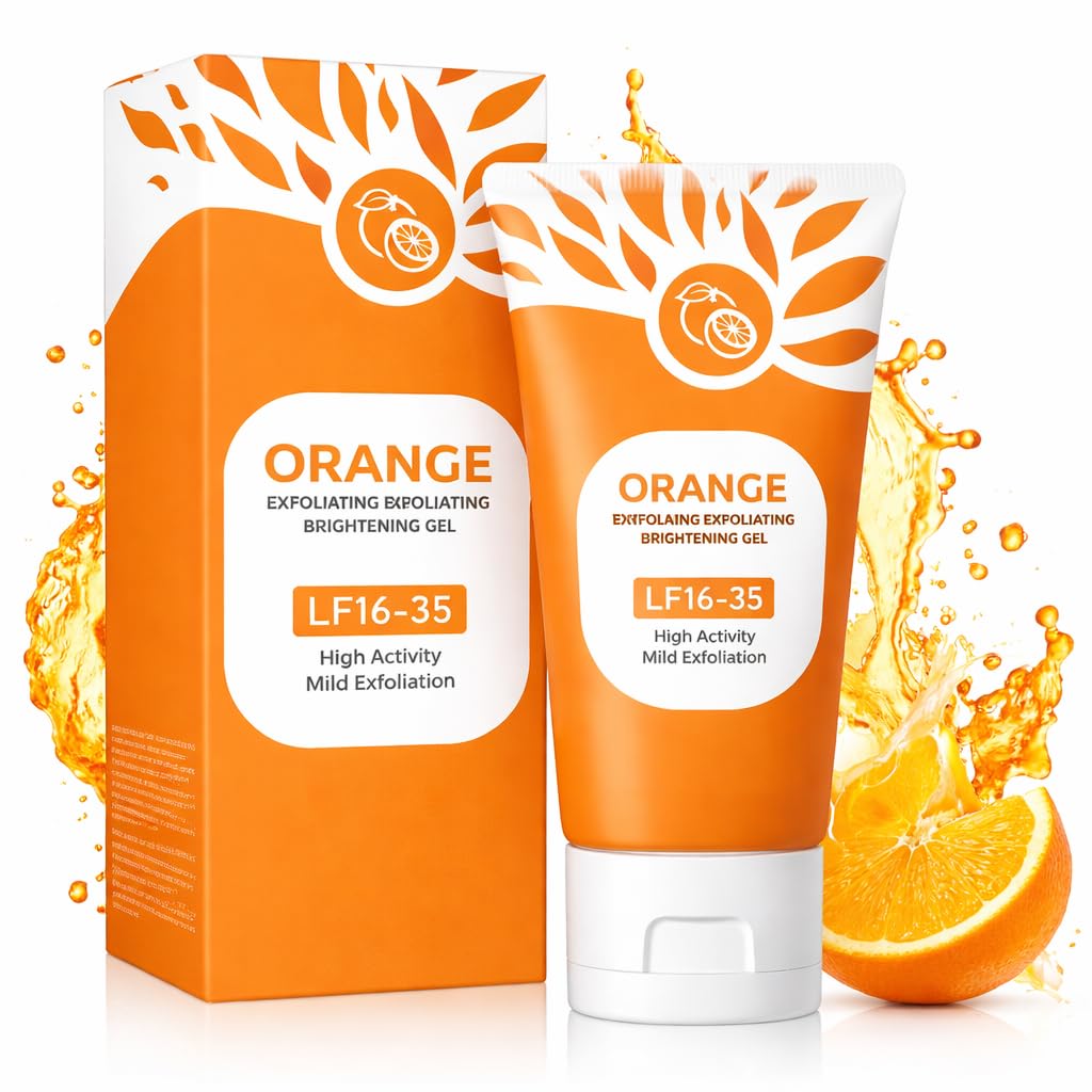 POuQuR Orange Enzymes Exfoliating Brightening Gel – Deep Cleansing Face & Body Scrub