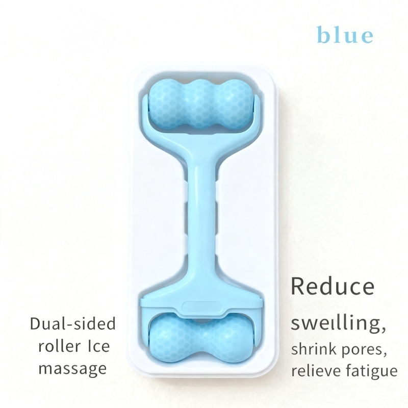 1 piece of double-headed ice roller facial massage tool for facial rejuvenation, skin tightening, and portable care