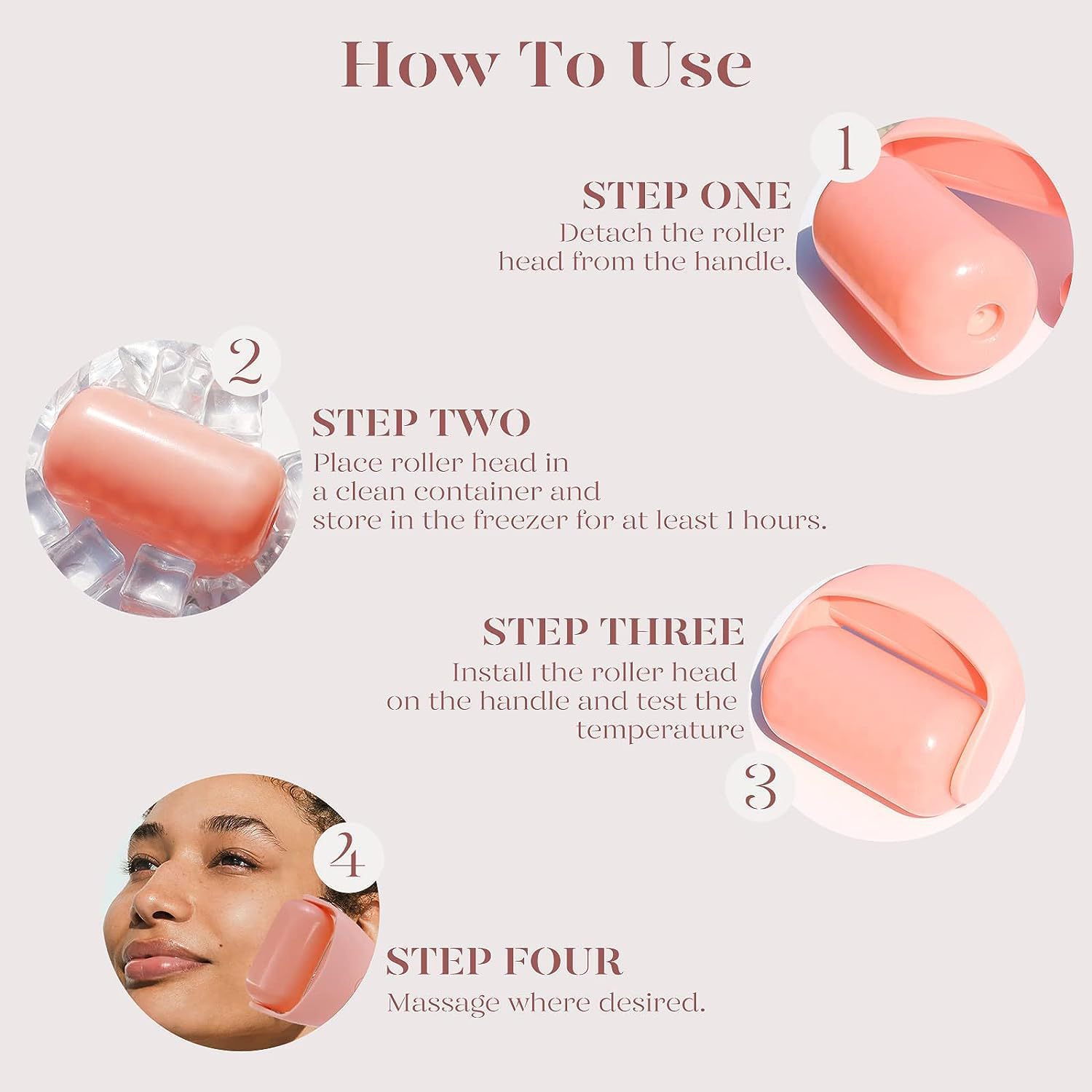 Household facial ice roller beauty tool, silicone ice applicator, hydrotherapy skincare handheld massager, cooling facial equipment to reduce pores, swelling, and relieve muscle tension