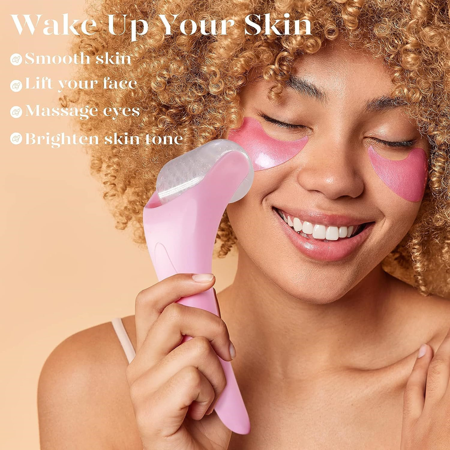 Household facial ice roller beauty tool, silicone ice applicator, hydrotherapy skincare handheld massager, cooling facial equipment to reduce pores, swelling, and relieve muscle tension