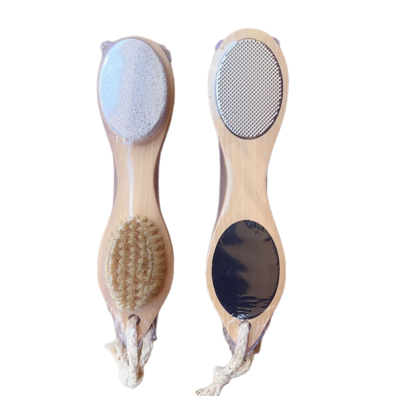 Multi-functional wooden brush for removing dead skin, callus on the sole of the foot, and stubborn callus. Foot grinding and polishing set, foot washing brush, scraping and filing tool set for pedicur