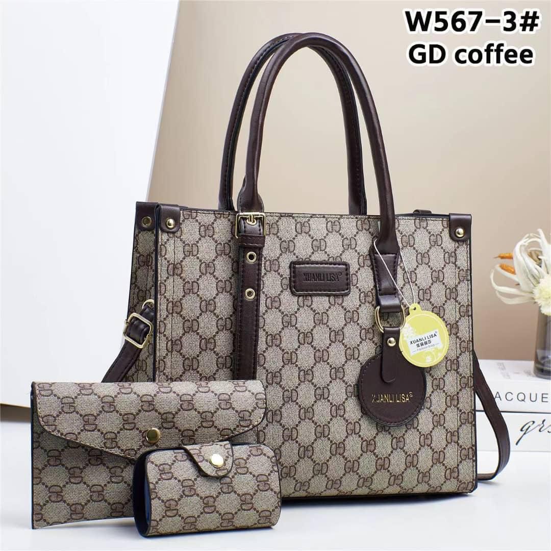 Women 3 in 1 PU Leather Handbags Set Tote Shoulder Crossbody Bags Stylish Durable Elegant Everyday Use Spacious Fashion Bags Multi Function Set