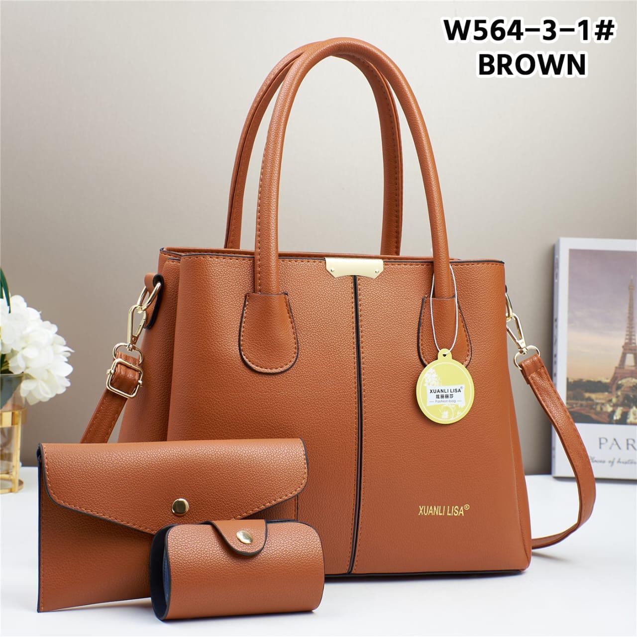 Women 3 in 1 PU Leather Handbags Set Tote Shoulder Crossbody Bags Stylish Durable Elegant Everyday Use Spacious Fashion Bags Multi Function Set