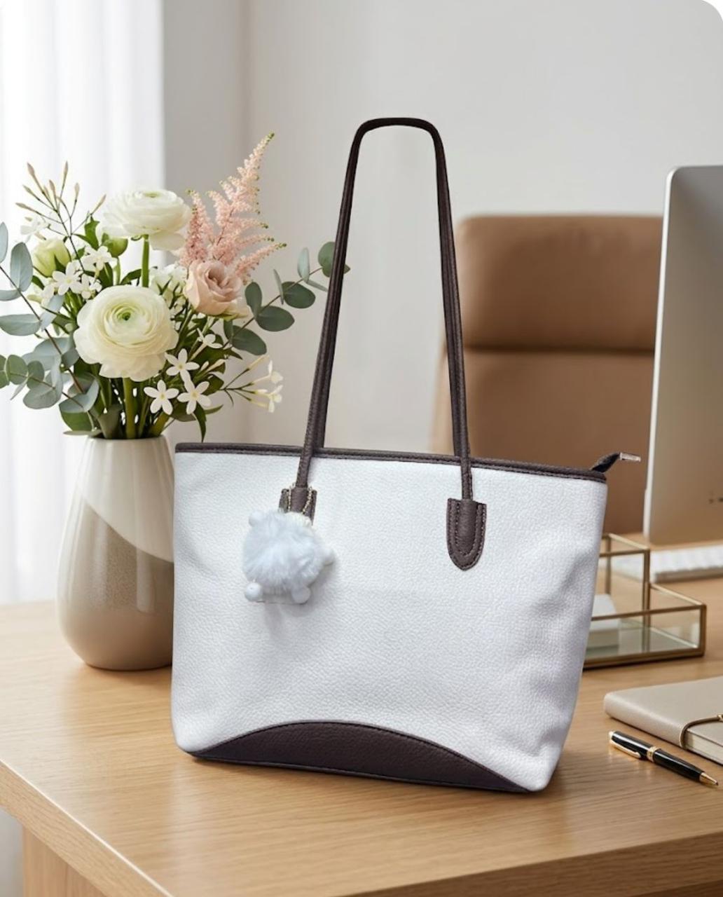 Women PU Leather Tote Bag Handbag Stylish Spacious Shoulder Bag Durable Lightweight Elegant Everyday Office Work Shopping Fashion Bag