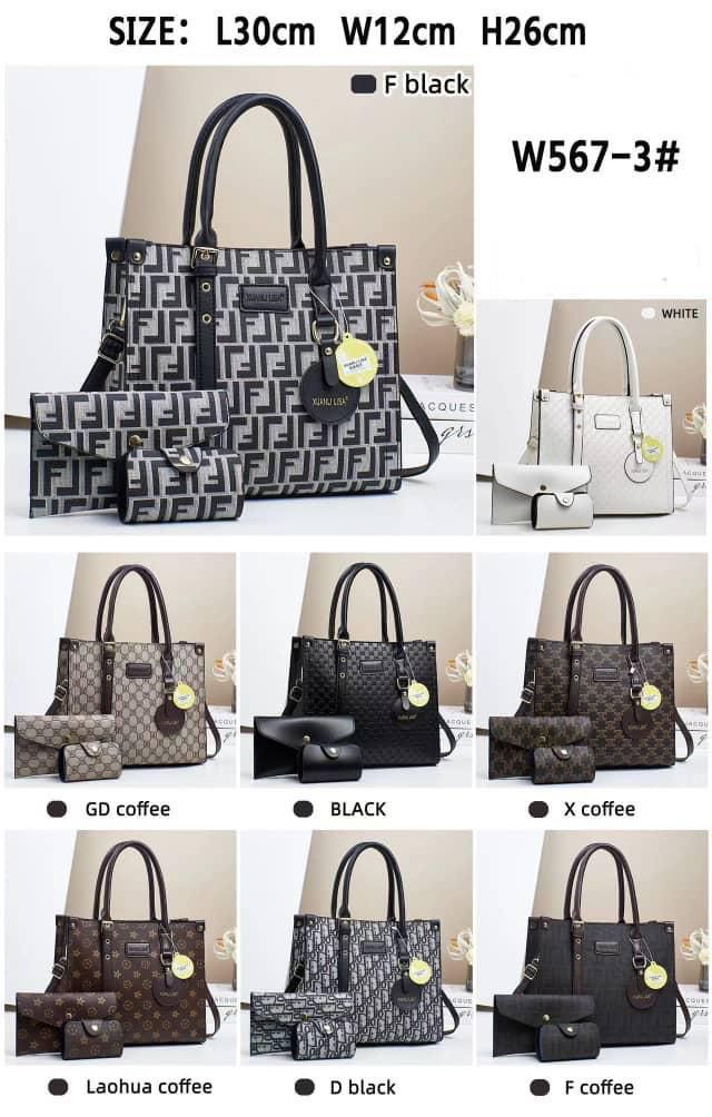 Women 3 in 1 PU Leather Handbags Set Tote Shoulder Crossbody Bags Stylish Durable Elegant Everyday Use Spacious Fashion Bags Multi Function Set