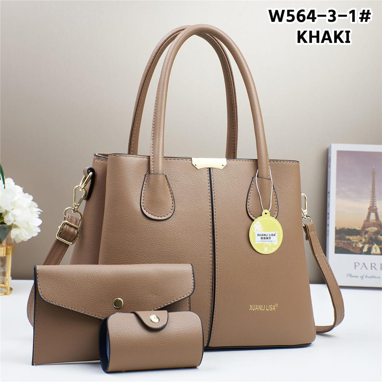 Women 3 in 1 PU Leather Handbags Set Tote Shoulder Crossbody Bags Stylish Durable Elegant Everyday Use Spacious Fashion Bags Multi Function Set