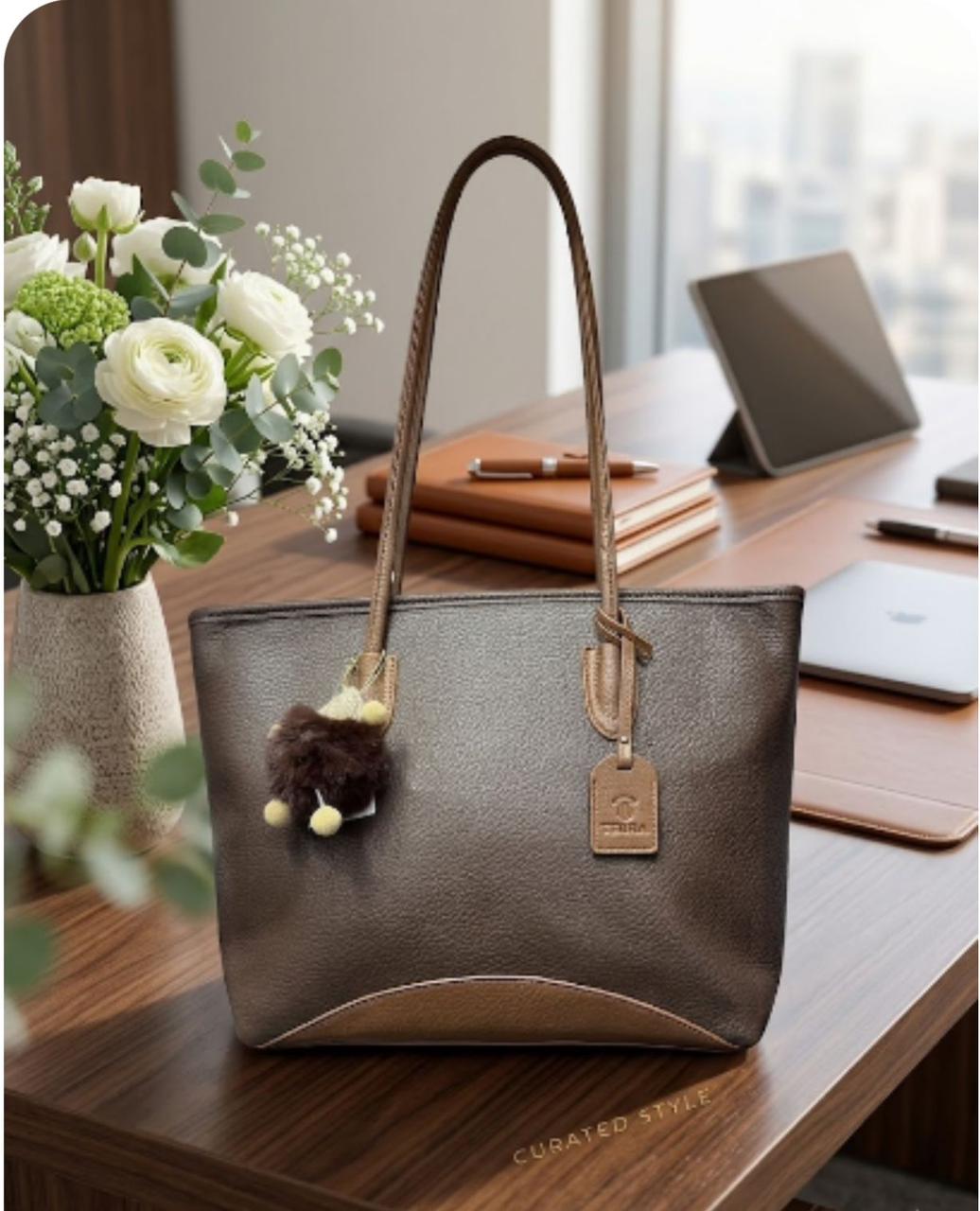 Women PU Leather Tote Bag Handbag Stylish Spacious Shoulder Bag Durable Lightweight Elegant Everyday Office Work Shopping Fashion Bag