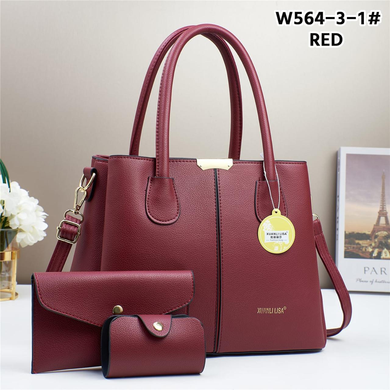 Women 3 in 1 PU Leather Handbags Set Tote Shoulder Crossbody Bags Stylish Durable Elegant Everyday Use Spacious Fashion Bags Multi Function Set