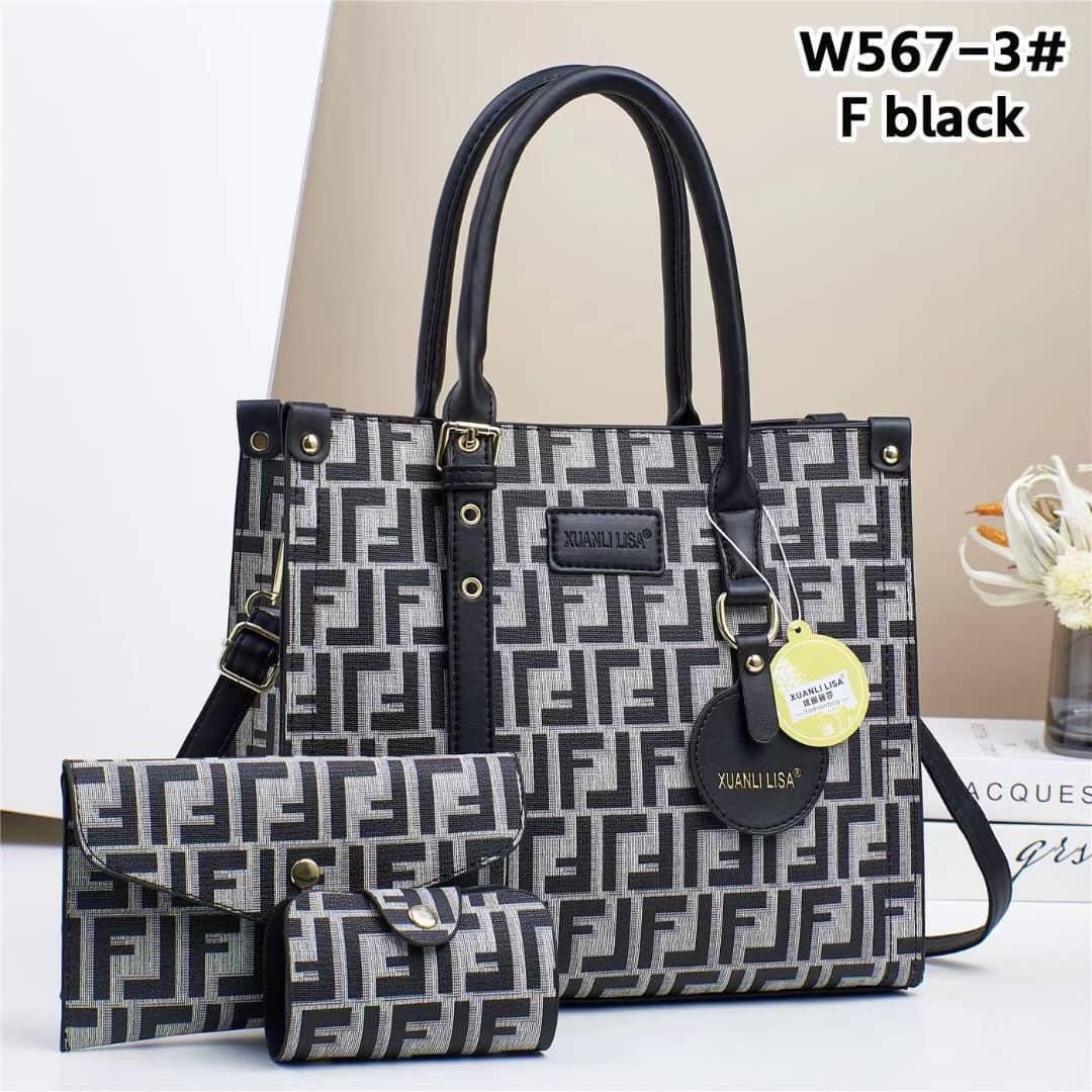 Women 3 in 1 PU Leather Handbags Set Tote Shoulder Crossbody Bags Stylish Durable Elegant Everyday Use Spacious Fashion Bags Multi Function Set