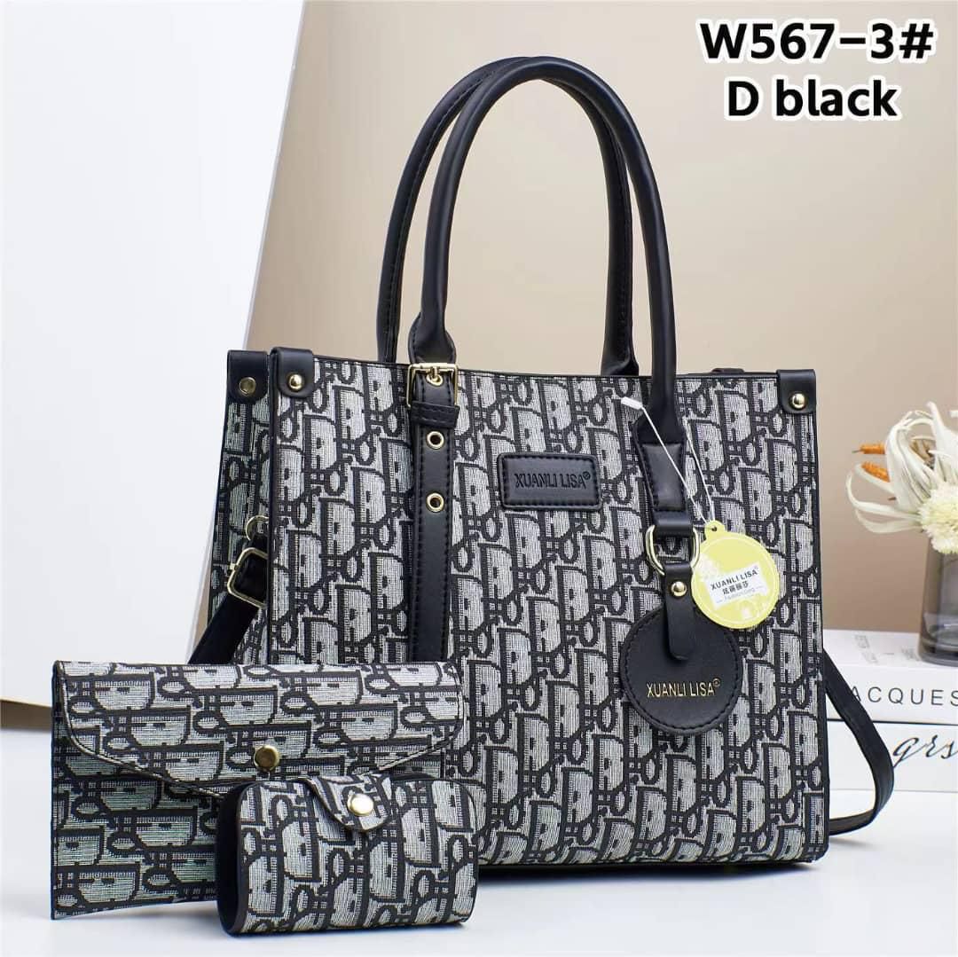 Women 3 in 1 PU Leather Handbags Set Tote Shoulder Crossbody Bags Stylish Durable Elegant Everyday Use Spacious Fashion Bags Multi Function Set
