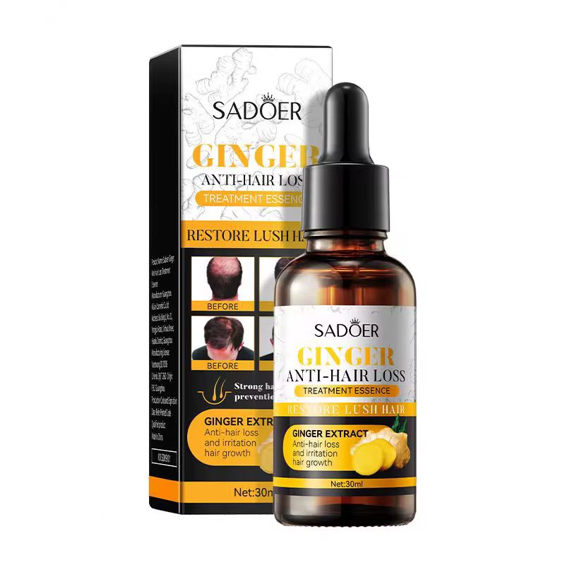SADOER Ginger Anti-Hair Loss Serum – Nourish, Strengthen & Revitalize Hair 🌿✨Give your hair the care it deserves with the SADOER Ginger Anti-Hair Loss Treatment Essence, specially formulated to hel