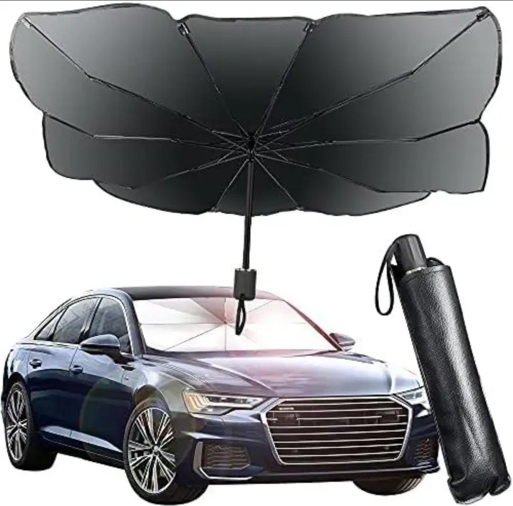 🚗 Car Windshield Sun Shade – Foldable Umbrella Design ☀️ Protect your car from extreme heat and sun damage with this smart umbrella-style windshield sunshade 🔥🚘✨☀️ Strong H