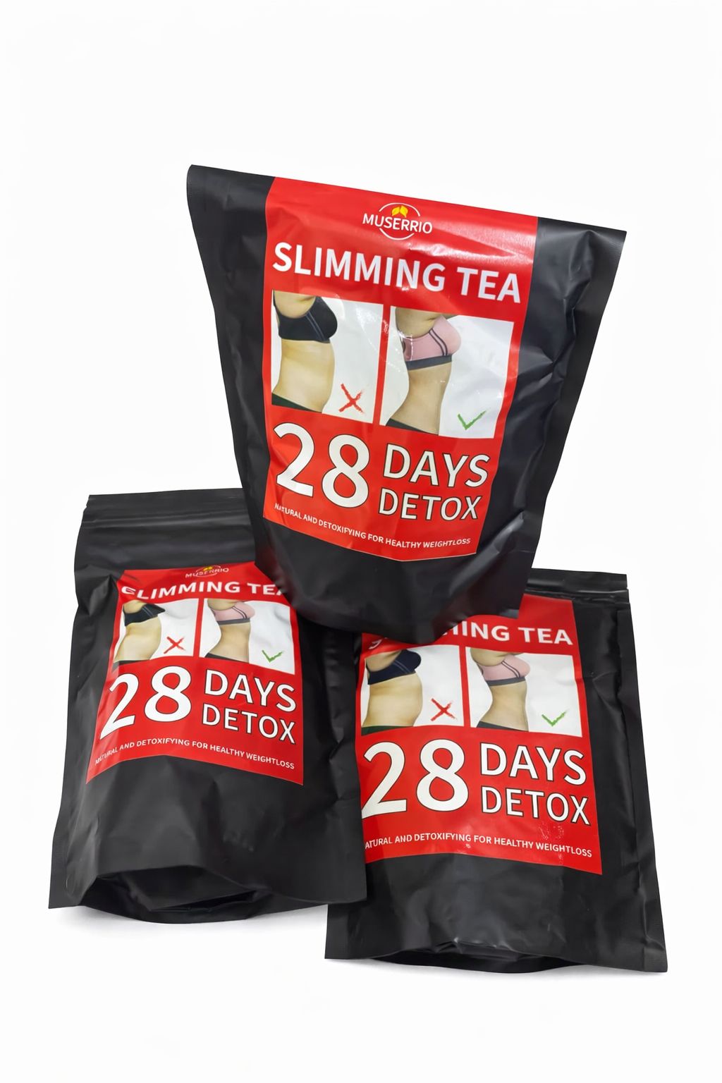 Muserrio Slimming Tea Herbal Tea Blend – 28-Day Program Natural and detoxifying for healthy weightloss