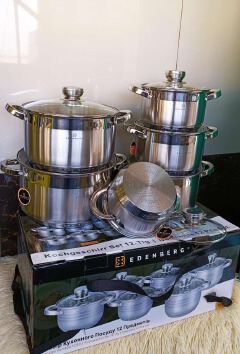 Edenberg 12PCS Stainless Steel Cookware Set 🍲✨ Cook in Style Like a Pro! Transform your kitchen with the elegant and durable Edenberg 12PCS Cookware Set — designed for modern cooking, long-lasting