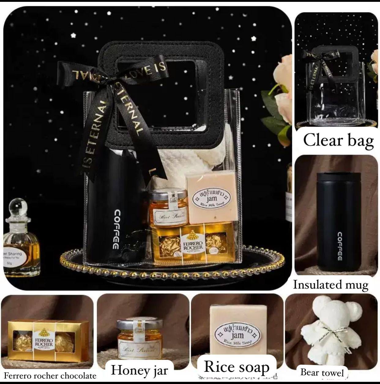 MOTHERS DAY GIFT SETS
Mug & spoon
👑thermal flask
👑Honey jar
👑ferrero rocher Chocolate
👑Bear towel
👑Rice soap
👑Bear
👑Gift Card
👑2 gift Bags with ribbon 🎀

✍️We offer Engraving services✍️(custo