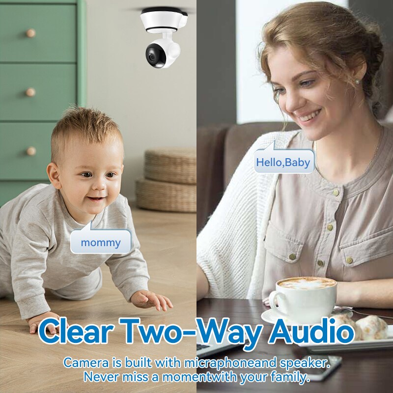 Smart WiFi Baby Monitor Camera – Two-Way Audio, Night Vision, Real-Time Remote Viewing (iOS & Android Compatible)