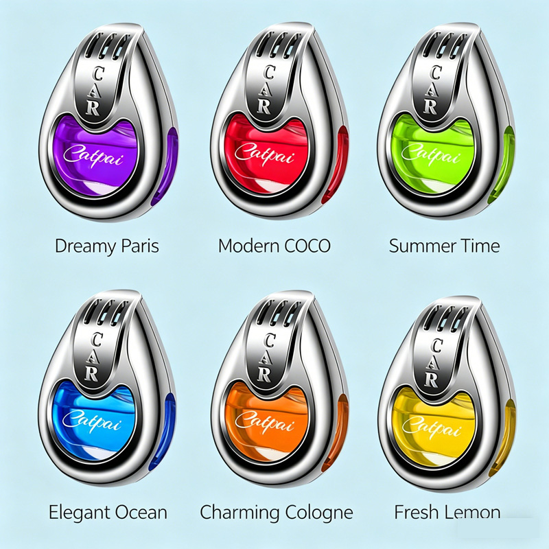 Car Air Freshener Vent Clip, Long Lasting Fragrance Car Perfume, Natural Essential Oil Air Freshener for Car, Home & Office, 6 Scents Available