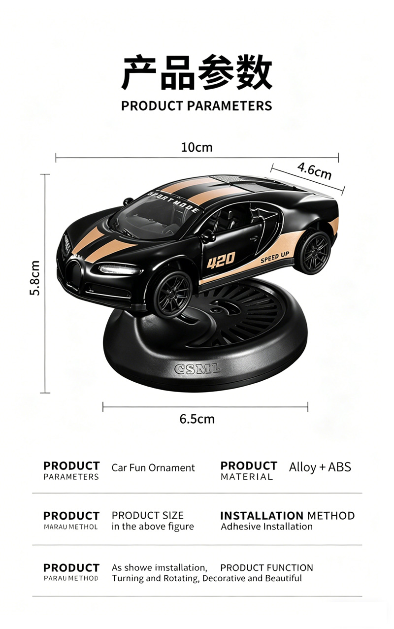 Drift Racing Car Air Freshener, Alloy Model Car Dashboard Ornament with Fragrance Pad, Auto Drift Decor for Car Interior