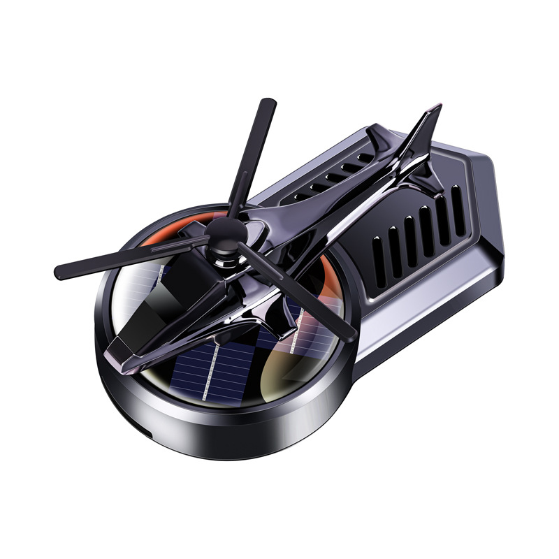 Solar-Powered Helicopter Car Air Freshener, Rotating Aromatherapy Ornament for Dashboard, Long-Lasting Scent