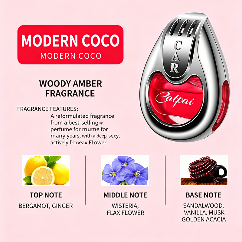 Car Air Freshener Vent Clip, Long Lasting Fragrance Car Perfume, Natural Essential Oil Air Freshener for Car, Home & Office, 6 Scents Available