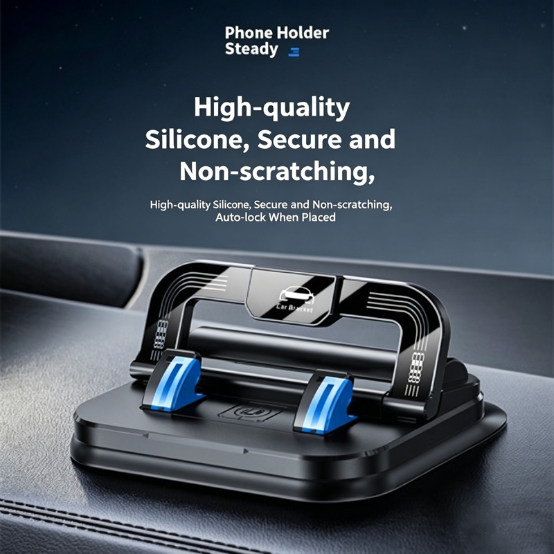2-in-1 Car Phone Holder with Hidden Parking Number Plate, 360° Rotation Dashboard Mount, Universal Hands-Free Stand