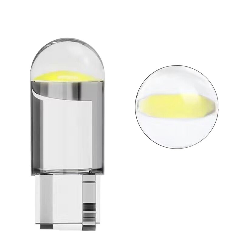 20pcs T10 W5W LED Car Light Bulb, 7 Colors COB Glass 12V, 6000K White Marker Light, License Plate Lamp, Dome Reading Light, DRL Bulb 20pcs
