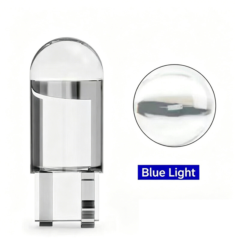 20pcs T10 W5W LED Car Light Bulb, 7 Colors COB Glass 12V, 6000K White Marker Light, License Plate Lamp, Dome Reading Light, DRL Bulb 20pcs