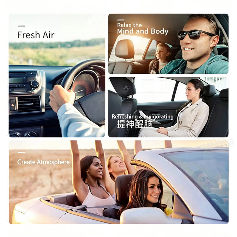 Invisible Car Air Vent Clip Freshener, Hidden Air Outlet Slice Fragrance Diffuser, Long-Lasting Odor Eliminator with Cologne/Ocean/Lemon Scent for Auto Interior
