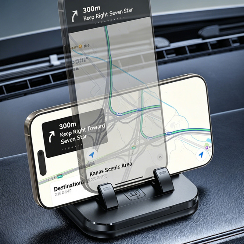 2-in-1 Car Phone Holder with Hidden Parking Number Plate, 360° Rotation Dashboard Mount, Universal Hands-Free Stand