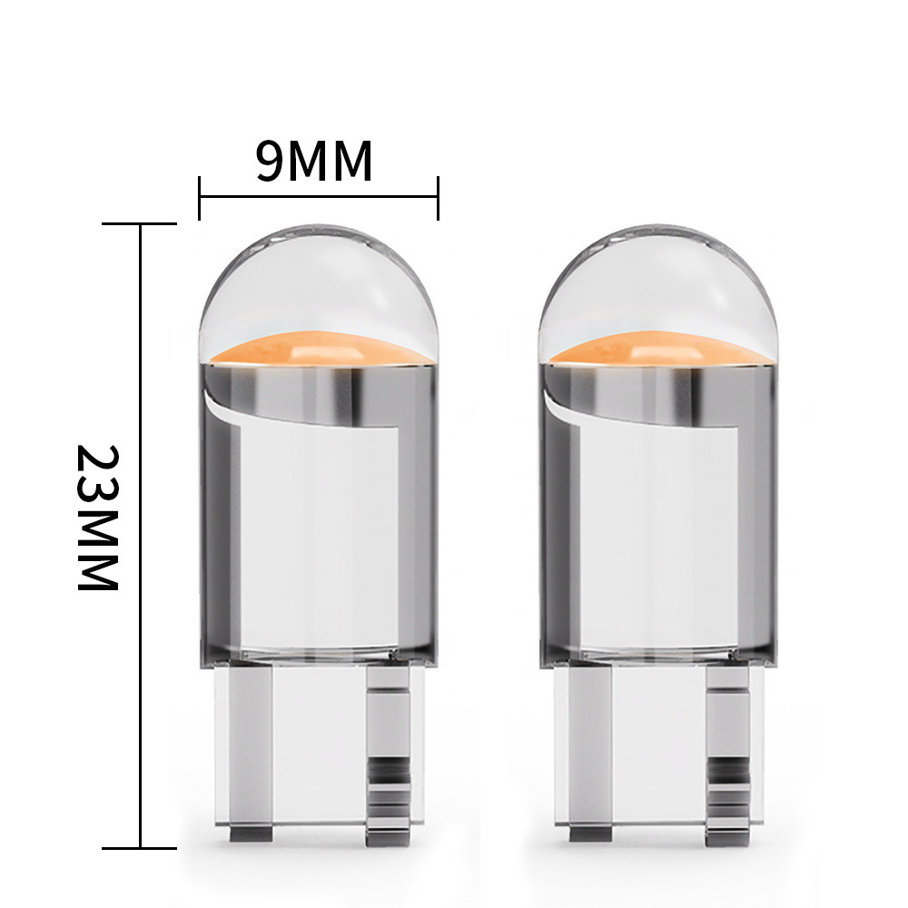 20pcs T10 W5W LED Car Light Bulb, 7 Colors COB Glass 12V, 6000K White Marker Light, License Plate Lamp, Dome Reading Light, DRL Bulb 20pcs
