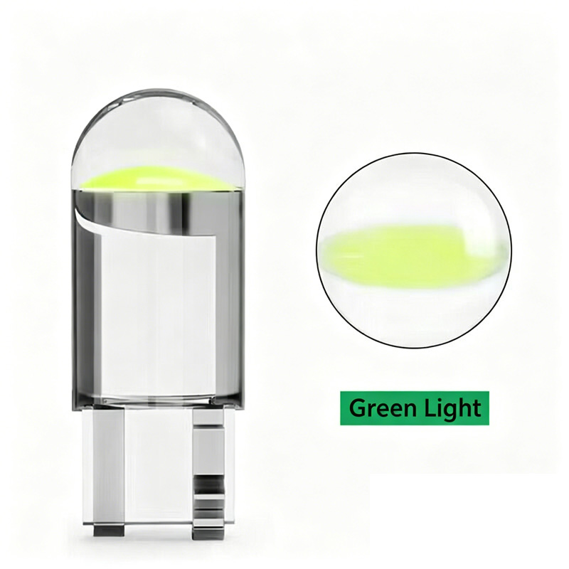 20pcs T10 W5W LED Car Light Bulb, 7 Colors COB Glass 12V, 6000K White Marker Light, License Plate Lamp, Dome Reading Light, DRL Bulb 20pcs
