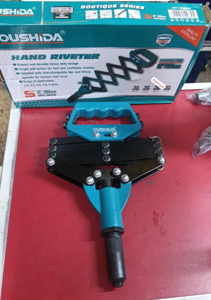 🛠️🔥 HEAVY DUTY HAND RIVETER ON OFFER 🔥🛠️MAKE YOUR METALWORK, REPAIRS & DIY PROJECTS EASIER WITH THIS POWERFUL HEAVY DUTY HAND RIVETER! 💪✨ DESIGNED FOR STRONG, FAST & PROFESSIONAL RIVETING, THIS