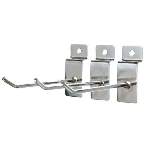 5 Pieces Set Shop display silvery slat wall display hooks with hanger clothes Silver