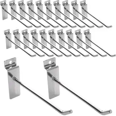 5 Pieces Set Shop display silvery slat wall display hooks with hanger clothes Silver